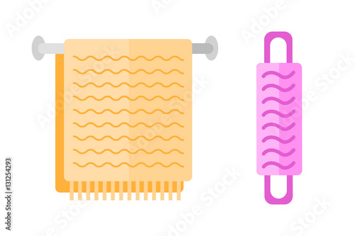 Vector illustration of hand holder towel