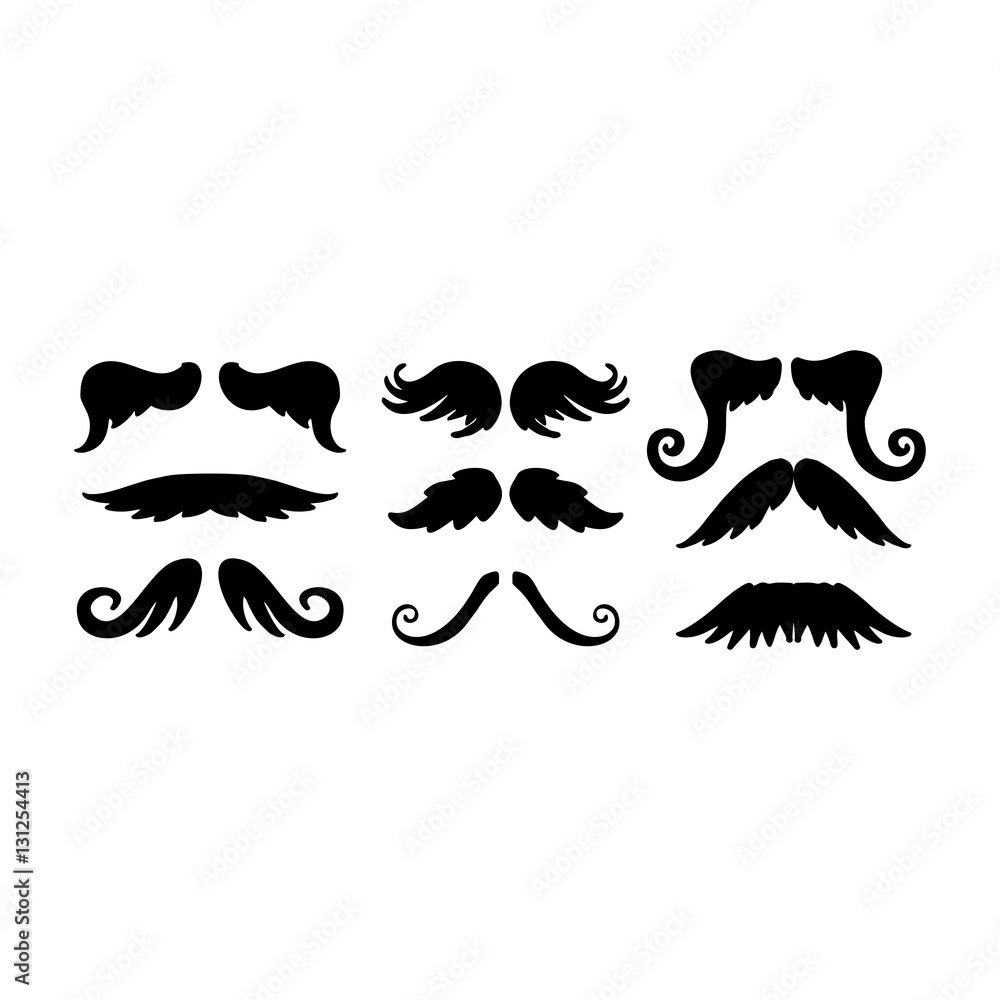 Vector mustache silhouette isolated Vector mustache silhouette isolated