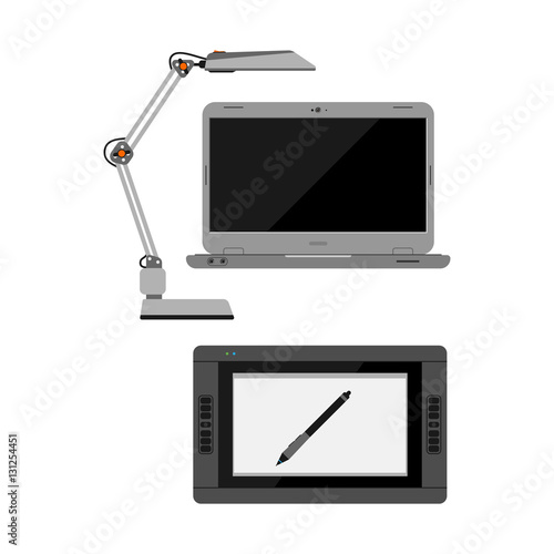 Computer office equipment vector