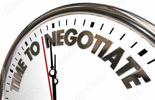 Time to Negotiate Reach Agreement Clock 3d Animation