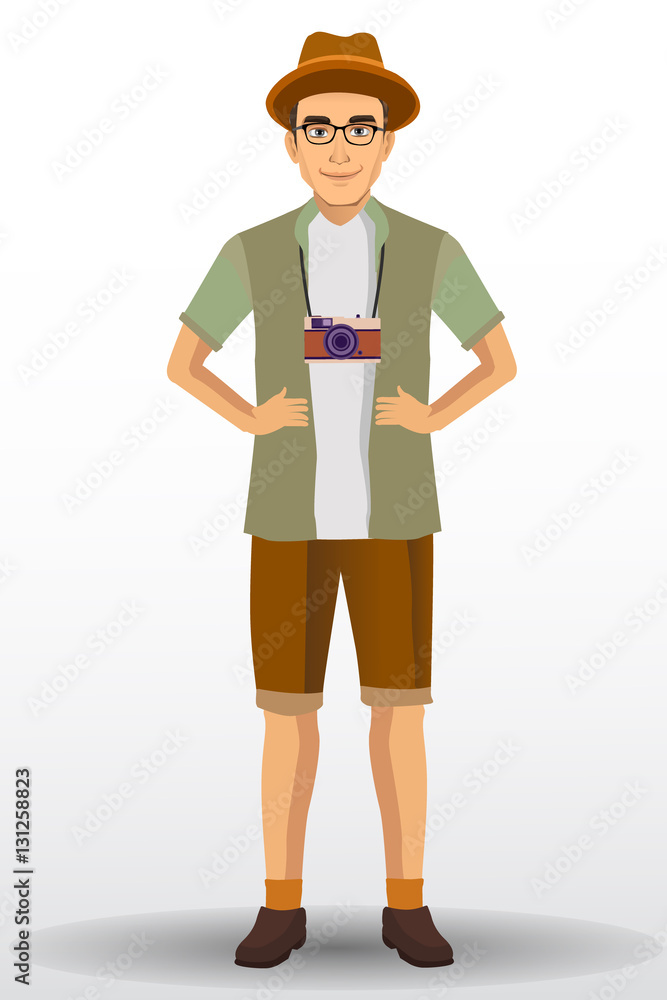 people vacation, man traveling. vector illustration design template elements.