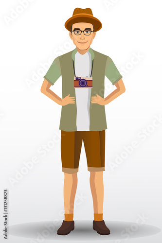 people vacation, man traveling. vector illustration design template elements.