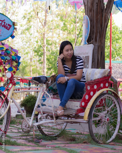 Portrait asia woman with three-wheeler © prwstd
