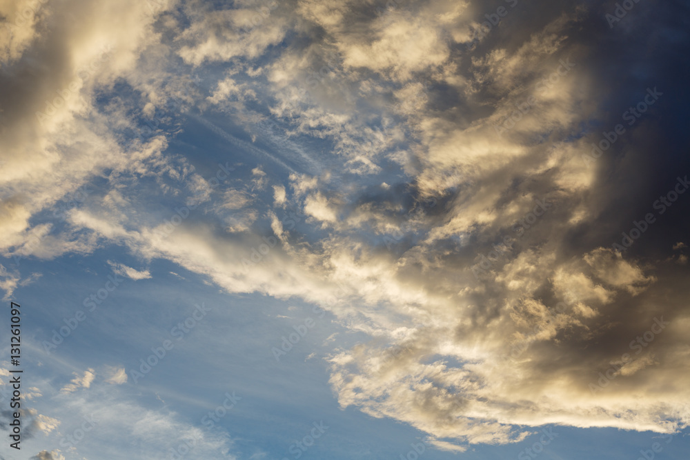 Cumulus clouds against a blue sky. Overcast. Anticyclone. Weather forecast. Cumulus clouds against a blue sky. Overcast. Anticyclone. Weather forecast.