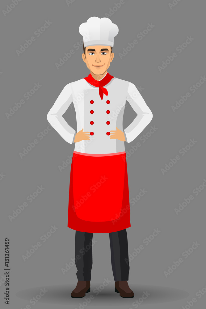 Chef illustration on standing position. design template elements for your brochure, banner and web. Chef illustration on standing position. design template elements for your brochure, banner and web.