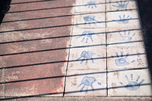 Encyclical of people on the bridge Gero onsen Japan