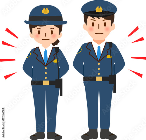 警戒中の警察官