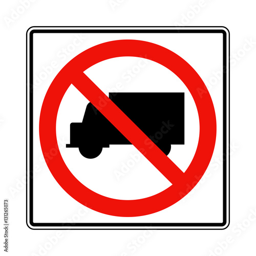 No truck or no parking sign.prohibit sign .vector illustration.