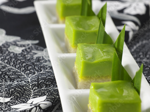 malay pandan custard cake photo