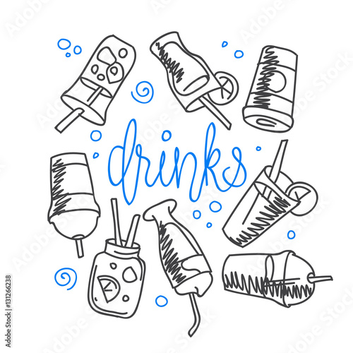 Fast food drinks menu ector background.