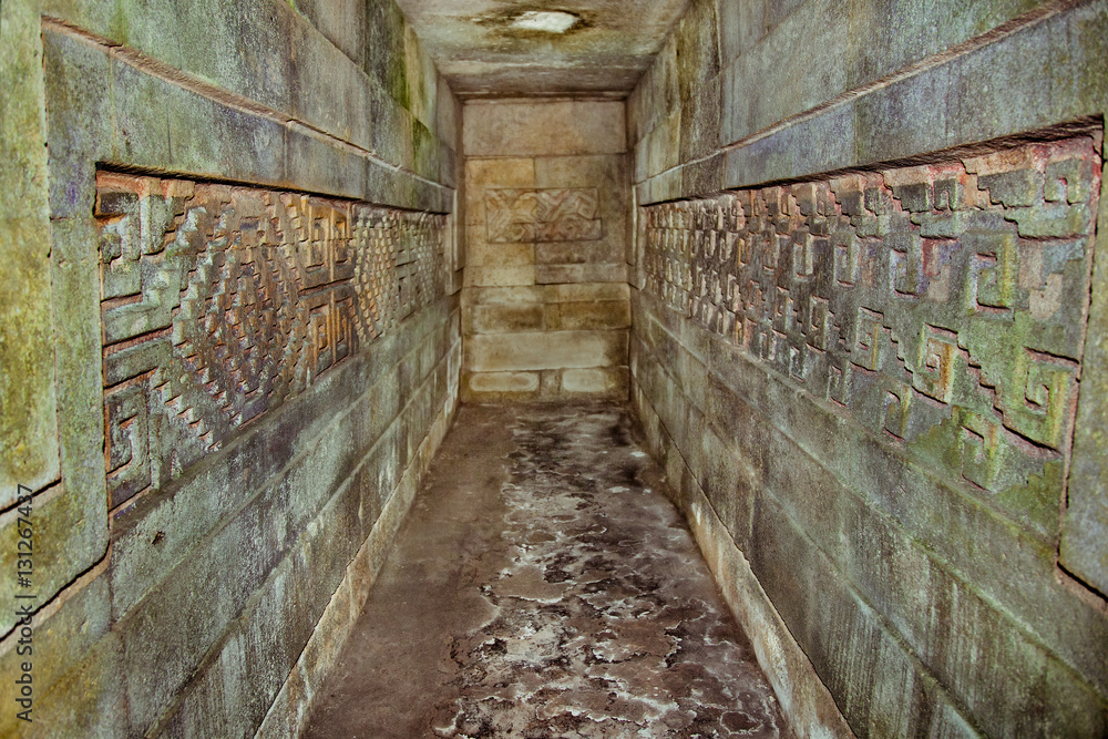 Tomb located in the Second Courtyard of Mitla archaeological sit Tomb located in the Second Courtyard of Mitla archaeological sit