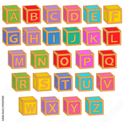 alphabet english colorful blocks - vector illustration, eps
