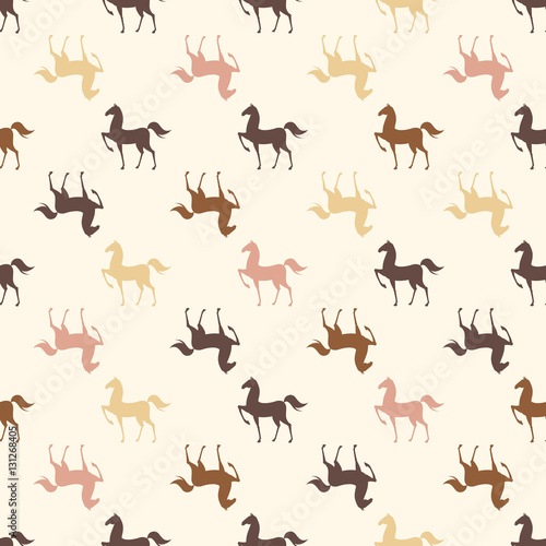 Colorful Seamless Pattern with Horse. Vector illustration © mariaaverburg