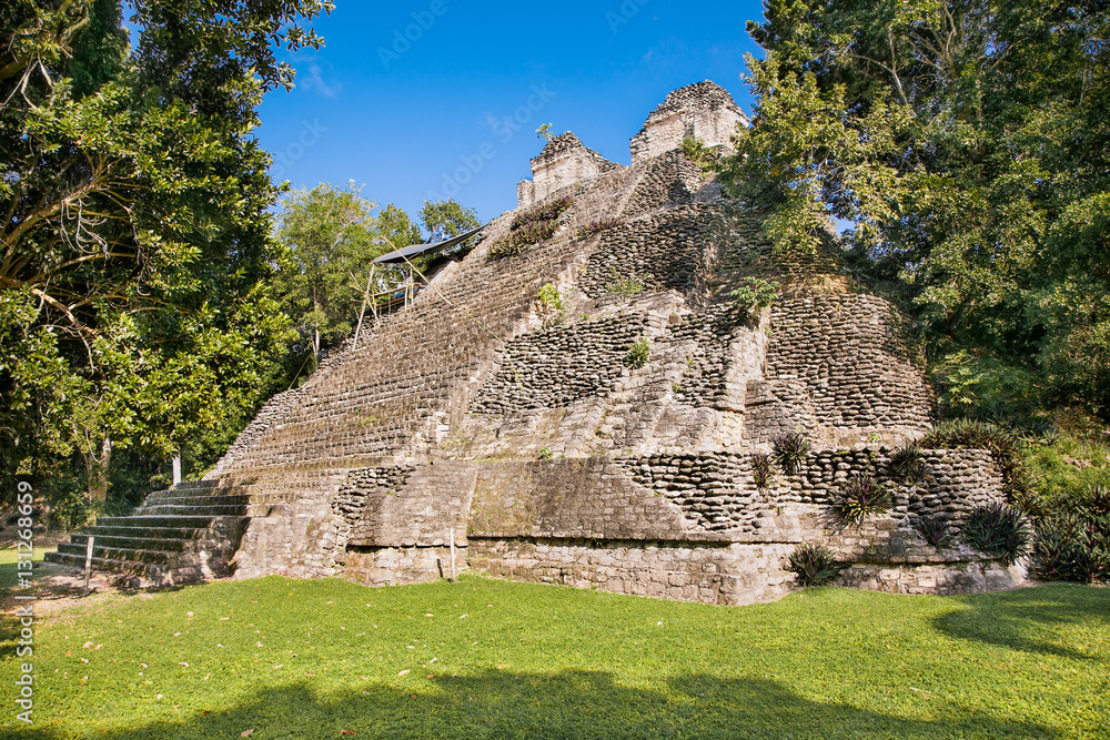 Ruins of the palace in ancient Mayan city of Dzibanche, Mexico