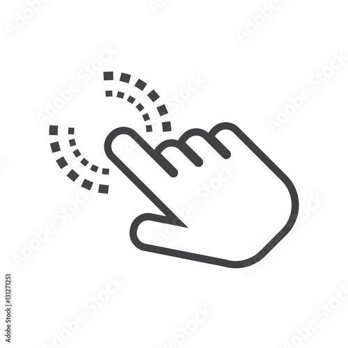 Click hand icon. Cursor finger sign flat vector. Illustration on white background.