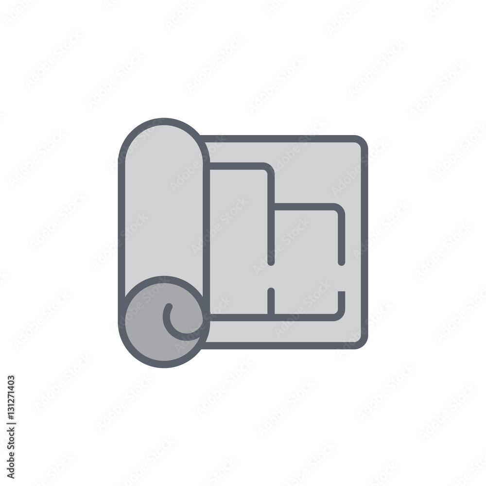 Vector icon or illustration with appartament home blue print in outline style Vector icon or illustration with appartament home blue print in outline style