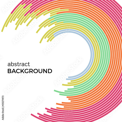Abstract vector illustration depicting colored circles on a white background. Infographic background with place for your text. 