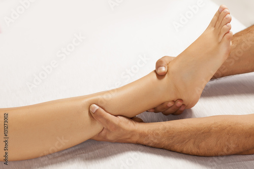 leg massage, stretching the ancle