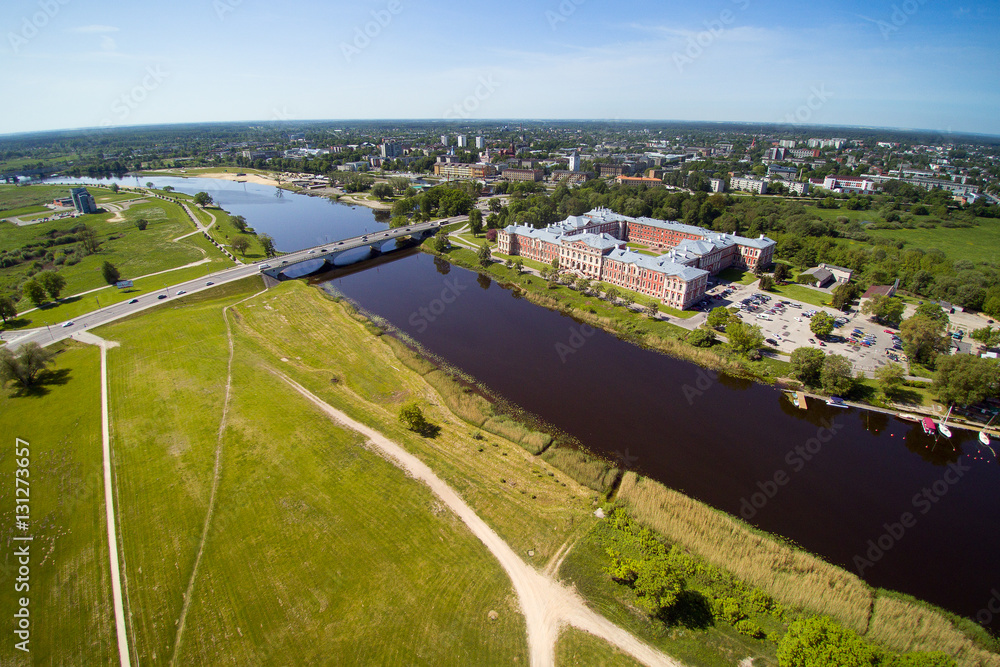 River Lielupe at Jelgava city, Latvia.