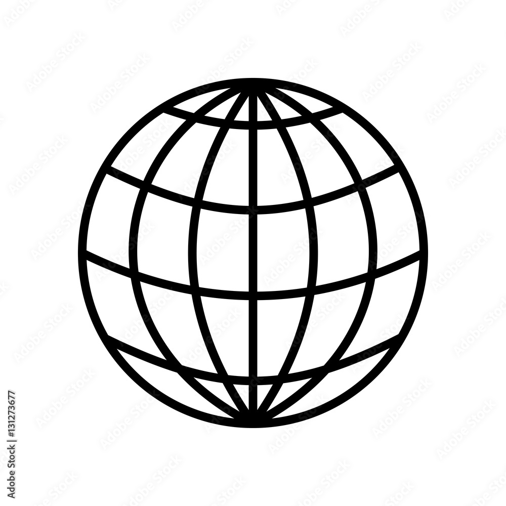 Global sphere icon illustration graphic design isolated on white background Global sphere icon illustration graphic design isolated on white background