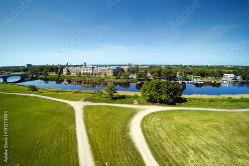 River Lielupe at Jelgava city, Latvia.