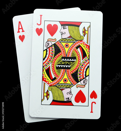 card game Blackjack hearts
