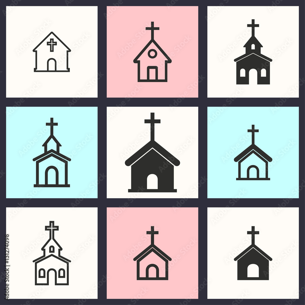 Church icon set. Church icon set.