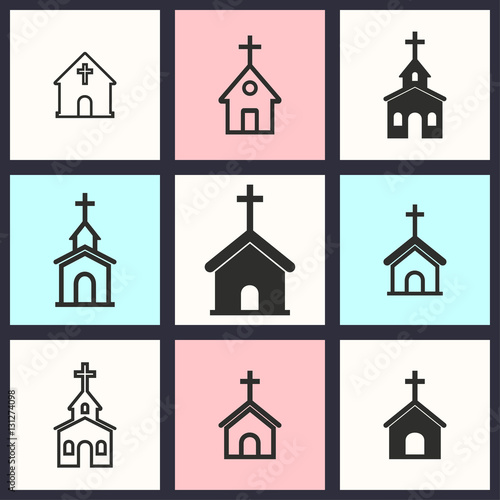 Church icon set.