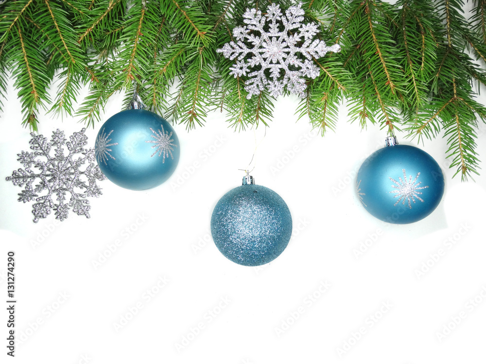 christmas decoration composition with fir branches on white back christmas decoration composition with fir branches on white back