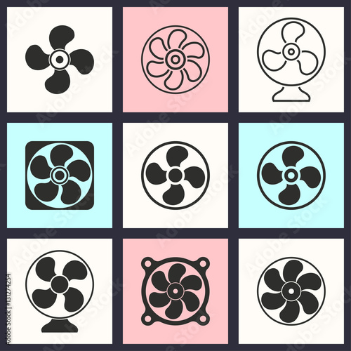 Fan icon set.