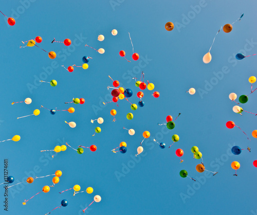 blue sky color balloons