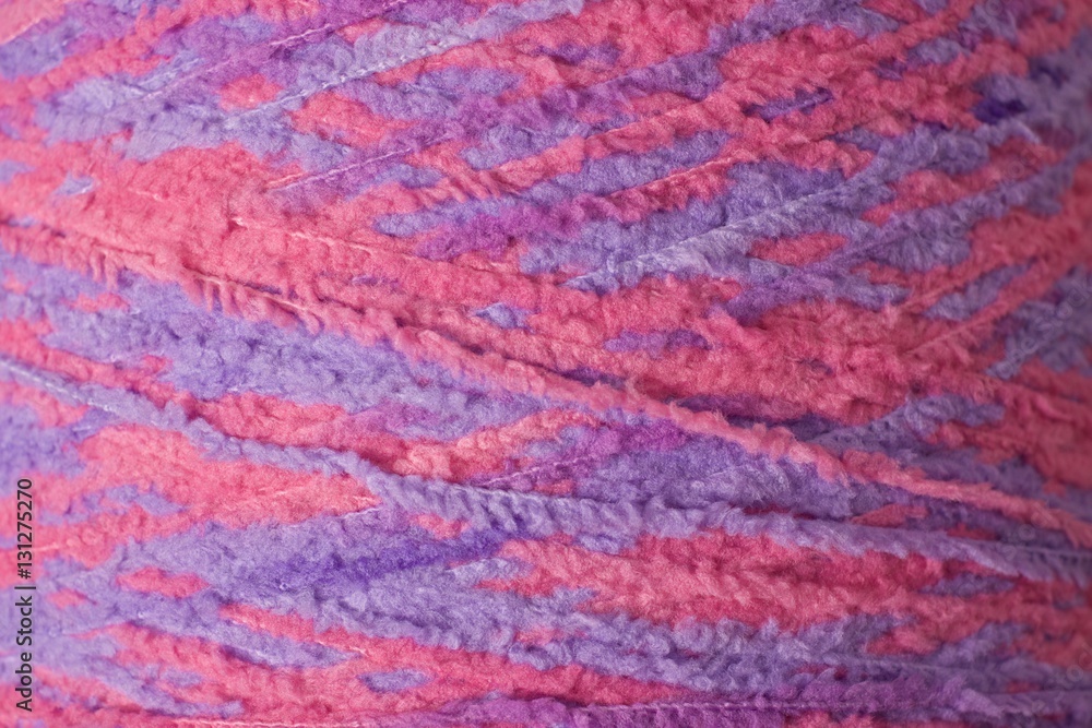 Mixed Pink Crochet Spongy Yarn Threads close-up shot background texture
