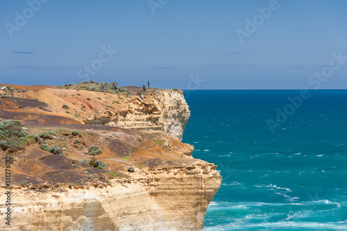 Fishing from a giant ocean cliff in South Australia.