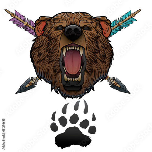 roaring bear indian totem