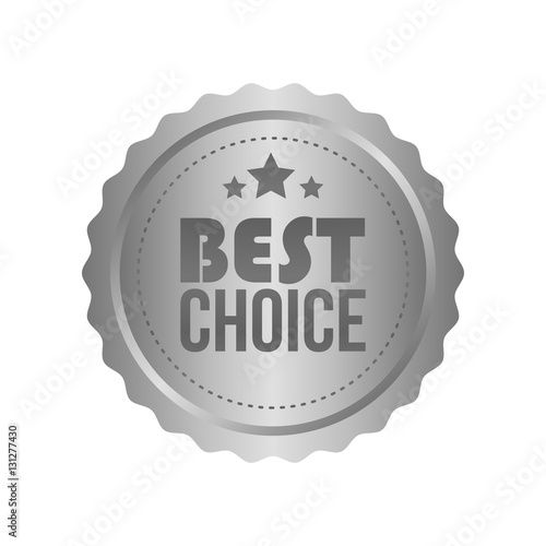 Vector Best Choice Metal Silver Sign, Round Label