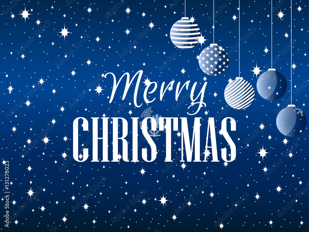 Naklejka premium Merry Christmas. Background with Christmas balls and snowflakes. Vector illustration