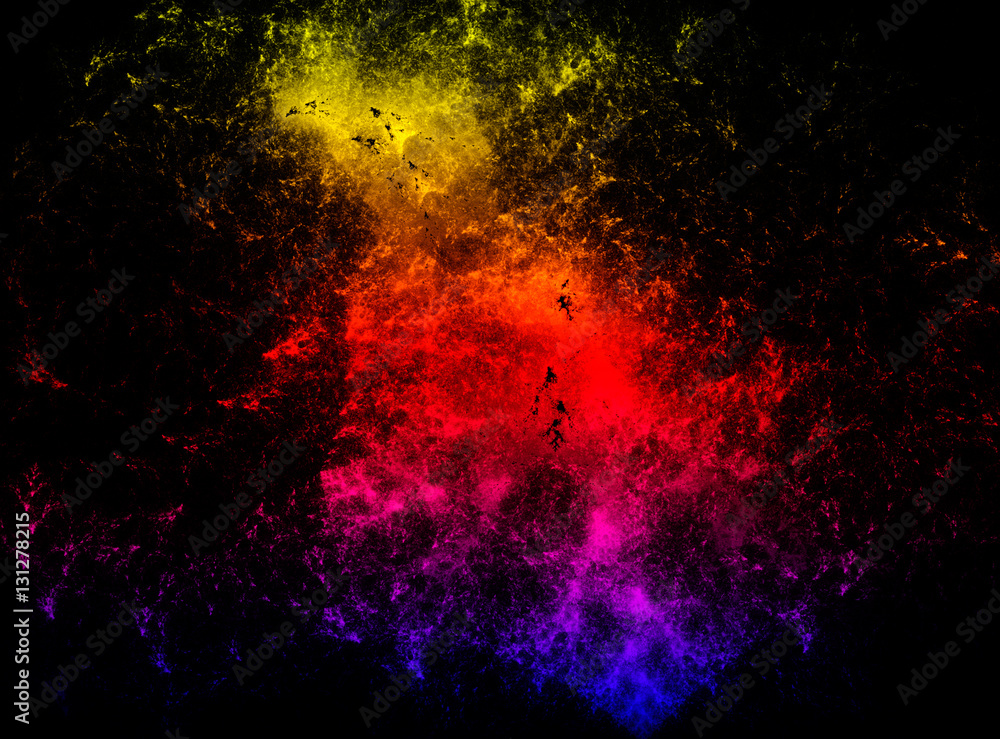 abstract colored dust on black background