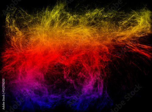 abstract colored dust on black background