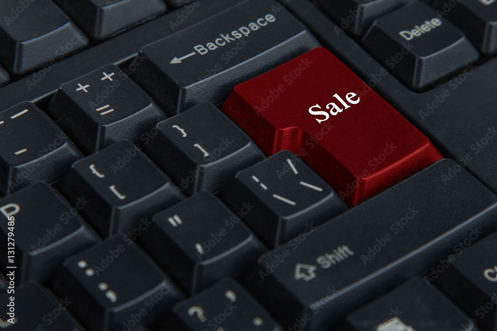 The word sale on the keyboard The word sale on the keyboard