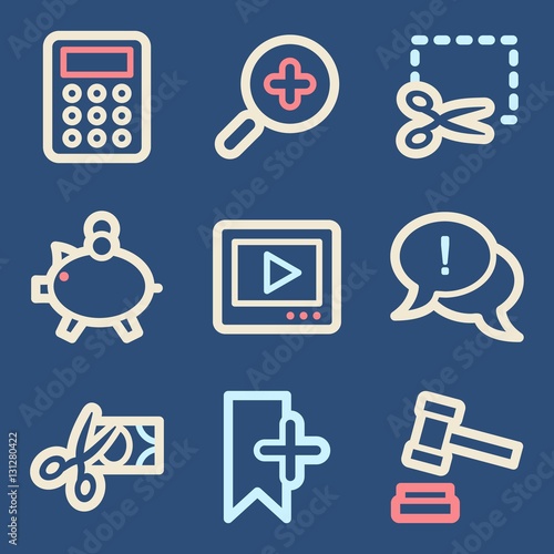 Shopping mobile icons, e-commerce infographics symbols.