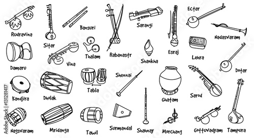 Vector indian instruments