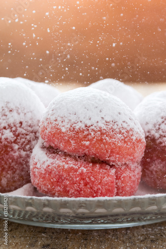 Close up of colorful and tasty cookies