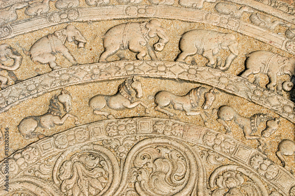 Detail of Vatadage (Round House) at Polonnaruwa ruin
