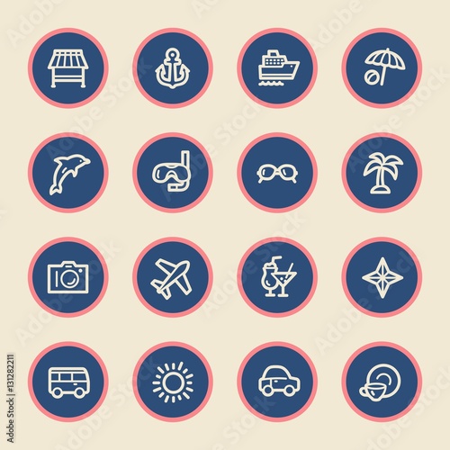 Vacation web icons set