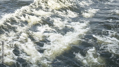 powerful water blue sea ocean waves breaking natural background © maxximmm