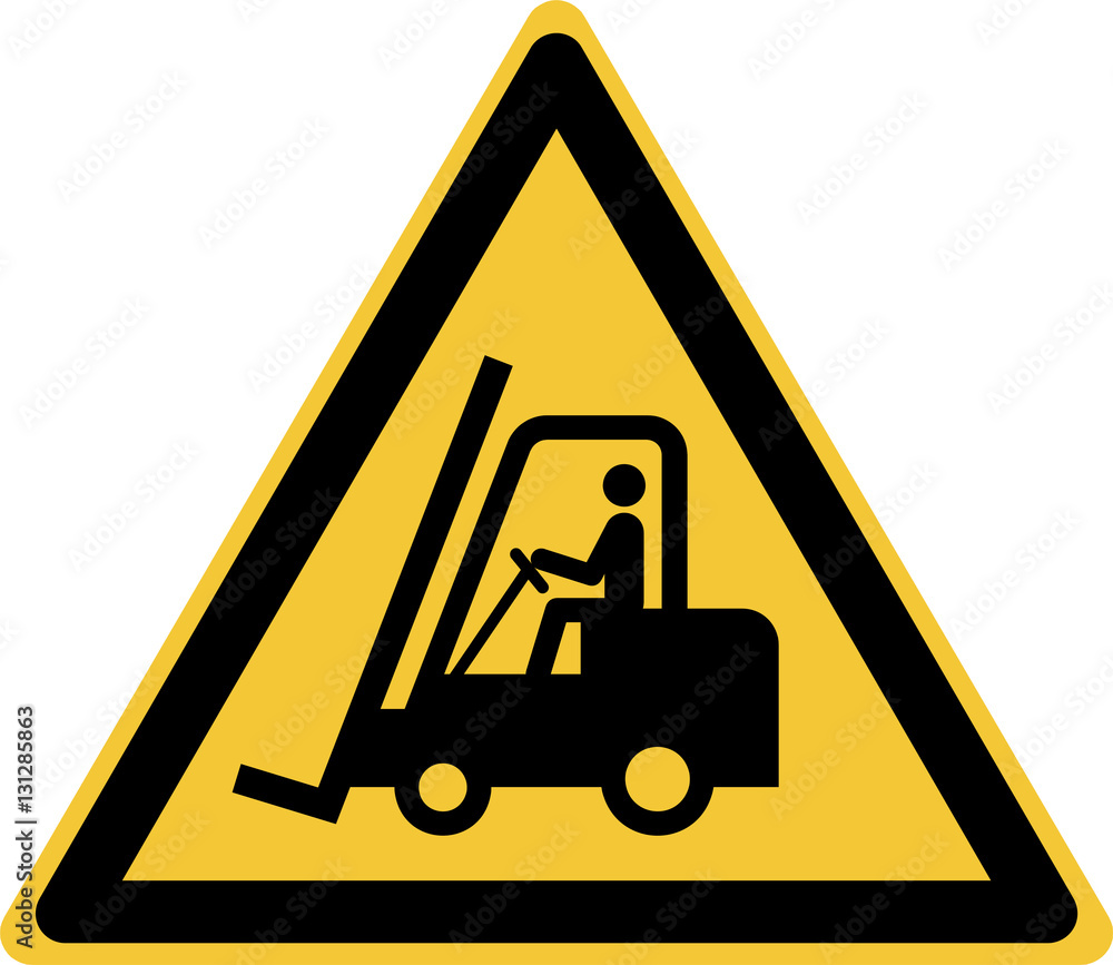ISO 7010 W014 Warning; Forklift trucks and other industrial vehicles ISO 7010 W014 Warning; Forklift trucks and other industrial vehicles