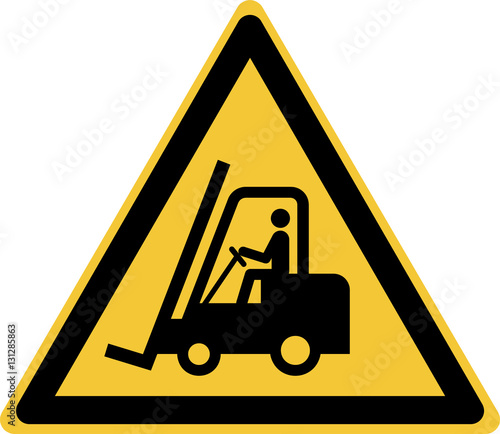 ISO 7010 W014 Warning; Forklift trucks and other industrial vehicles