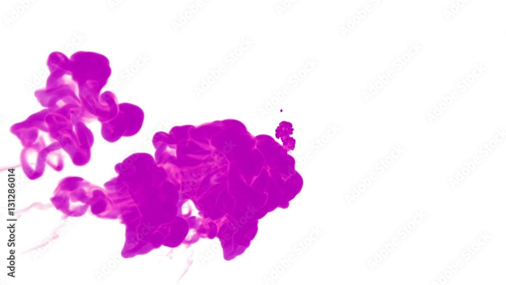 violet ink drop in water on a white background for effects. 3d render. voxel graphics. computer simulation 8 violet ink drop in water on a white background for effects. 3d render. voxel graphics. computer simulation 8