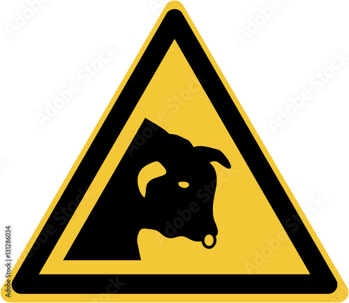 ISO 7010 W034 Warning; Bull
