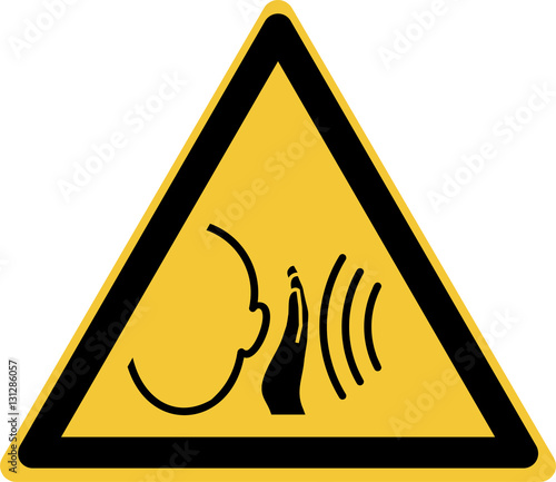 ISO 7010 W038 Warning; Sudden loud noise